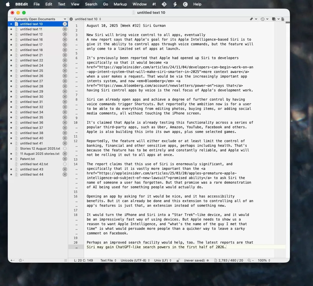 Mac desktop showing a text editor window titled 