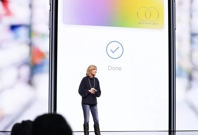 Jennifer Bailey, Apple's Vice President of Internet Services, and Apple Pay, announcing Apple Card
